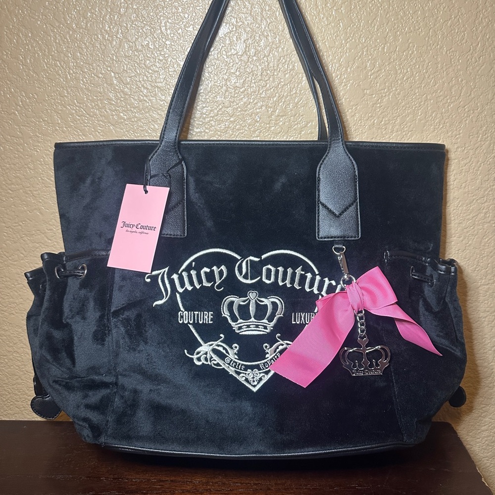 Juicy Couture Black Tote with Pink Bow - Picture 6 of 6